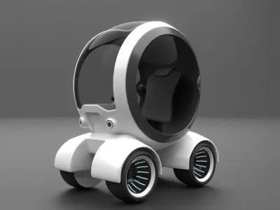 Sci-Fi Futuristic Electric vehicle car 3D model