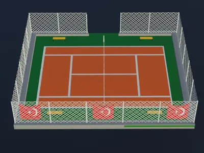 Tennis Court - Turkey Low-poly 3D model