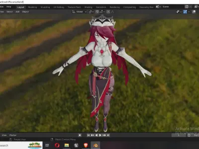 Thicc Genshin impact Rosaria character Low-poly 3D model