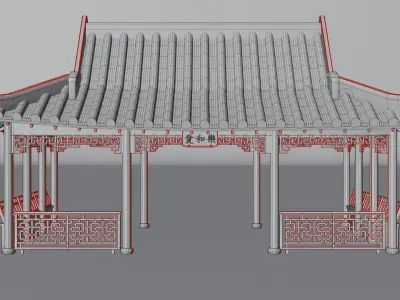  Japanese model Low-poly 3D model