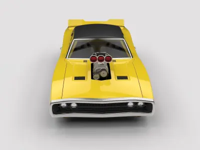Dragster Dodge Charger 1970 3D model