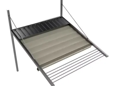Motorized Pergola 3 stainless steel satin polished 3D model