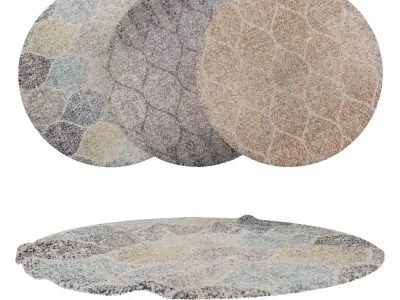 Round Rug Set 147 3D model