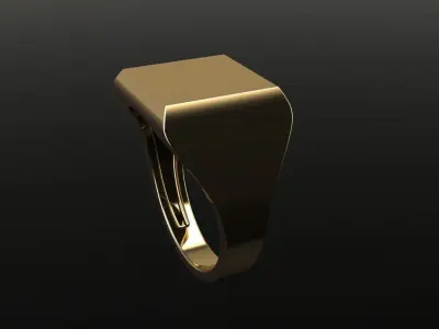 Dainty Narrow Tapper Square Signet Ring Mix Size 3D print model