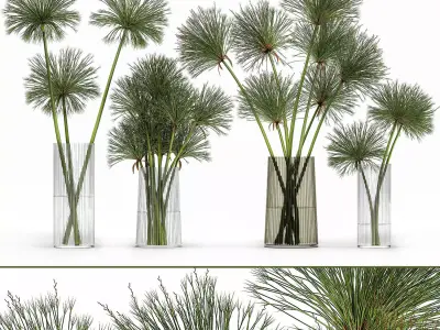 Decorative Bouquet of green flowers in a vase for decor 175 3D model