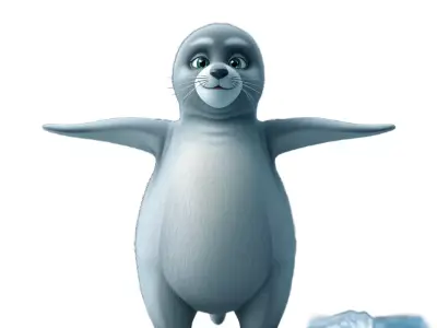 Playful Seal model pack Low-poly 3D model