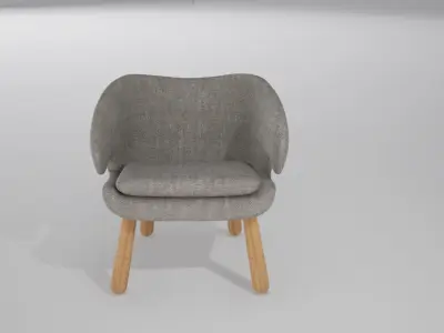 Finn Juhl Pelikan Chair UE4 Low-poly 3D model