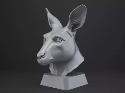 Kangaroo Bust - Animal Figurine 3D print model