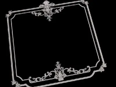 Central decor ornament for furniture 3D model 1068