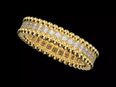 Perlee diamonds ring 3D print model