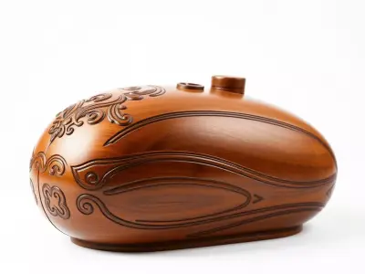 Carved Wooden Capsule model pack Low-poly 3D model