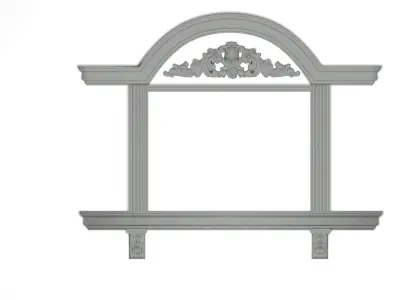 Villa exterior wall relief window frame Exterior Window 3D model 3D model