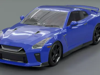 Nissan GT-R R35 Widebody Low-poly 3D model