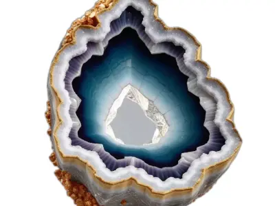 Detailed Agate Geode Crystal Rock Low-poly 3D model