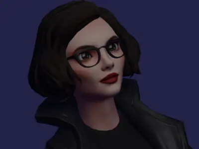 3d model girl woman in coat Texture