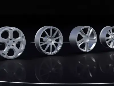 Set of rims 4 rims 3D model
