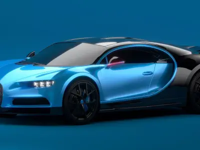 Bugatti Chiron Sport 2021 Blue  3D model