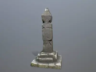 pillar Low-poly 3D model 2
