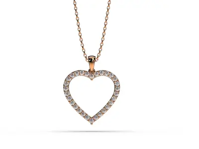 HEART PENDANT LOVESIGN - Diamonds Valentines Day 3D print model