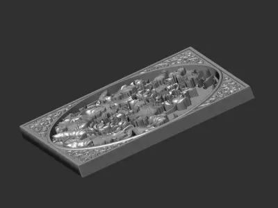 Bas-relief of lotus 3D print model