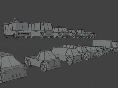 Cars Pack Low Poly Low-poly 3D model