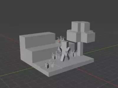 Minecraft Village Buildup 3D Printable Modular Village STL Set Free 3D print model
