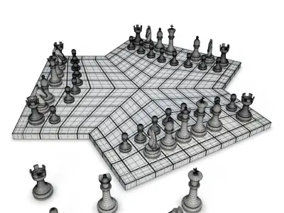 Chess Games 2 And 3 Players 3D model