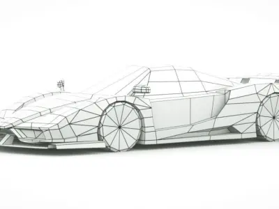 Generic Supercar v20 Low-poly 3D model