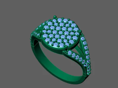 Womens Rings With Stone Ring Ready STL 3DM Models Rings women 3D print model