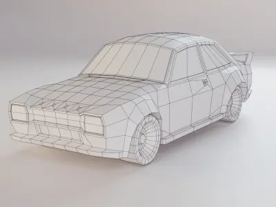 Low Poly Stylized Sports Car Low-poly 3D model