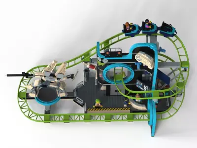 Roller-Coaster Park Set 3D model