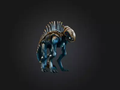 Alien Reptile Sentinel Low-poly 3D model