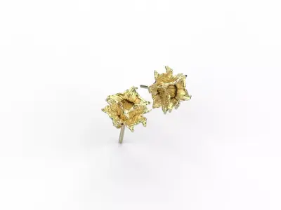 Flower earrings 3D print model