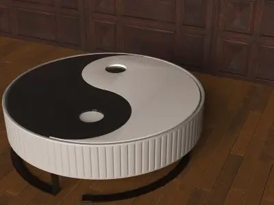 Coffee table  ying yang 3D model