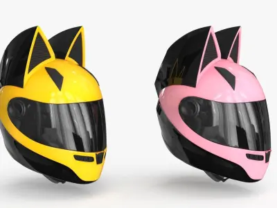 Motorcycle Helmet 2 colors Low-poly 3D model