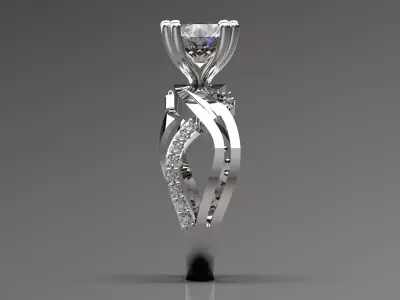 luxury wedding solitaire stl 3d jewelry ring model sr0057 3D print model