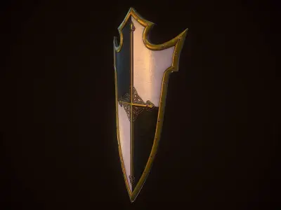 Crusader Shield Low-poly 3D model