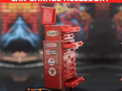 Red Mechanic Drawers Car Garage Accessory For Diorama 3D print model