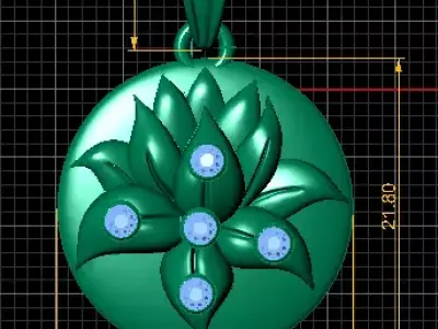 Sacred Lotus Blossom Medallion 3D Printable Model 3D print model