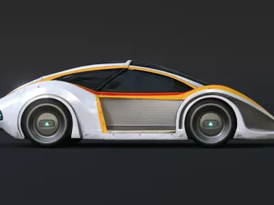 3Dpro CAR scifi 10 Low-poly 3D model
