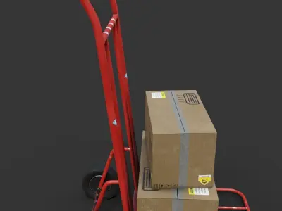 industrial trolley Low-poly 3D model