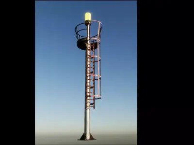 Beacon with metallic structure 3D model