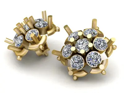 SOLITAIRE DIAMOND EARRING 3D PRINTABLE MODEL  3D print model