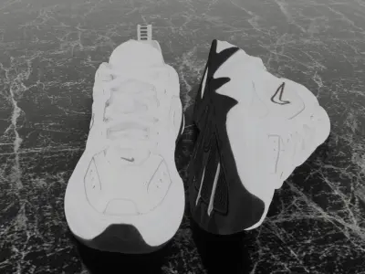 NIKE MK2 TEKNO WHITE 3D SHOES Low-poly 3D model