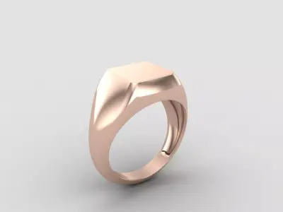 Square Signet Ring Base 8MM top in All sizes 193-MWC  3D print model