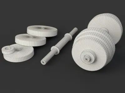Sport Dumbbells - simplified model 3D model