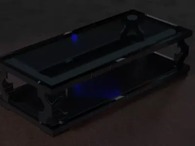 Glass and Metal Coffee Table With Full Moon Low-poly 3D model