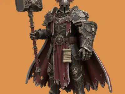 Grimdark Sci-Fi Frontline Commander Miniature Free 3D model