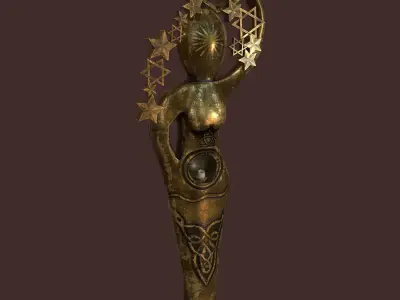 Pagan Candle Statue Decoration Free low-poly 3D model