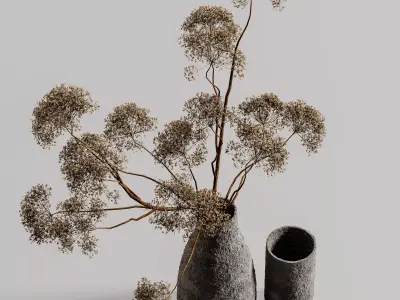 plants bouquet vase 58 3D model